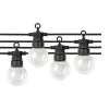 Led fényfüzér , kültéri , E27 , 20 db x 0.5W , 13 m , hideg fehér , fekete , IP65