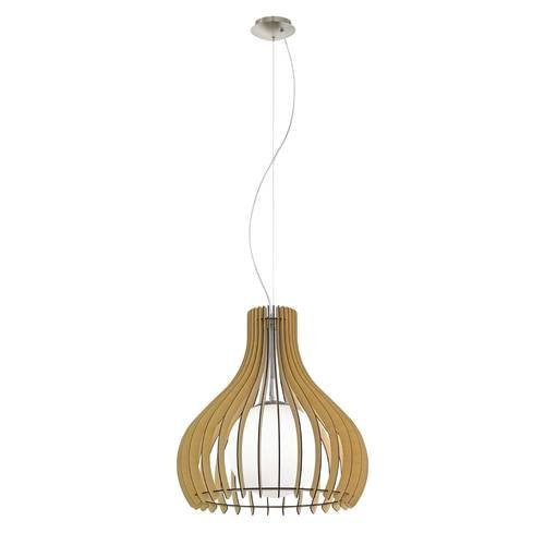 EGLO , 96214 , TINDORI , függeszték , E27 , 1X60W , IP20 , juhar, fehér