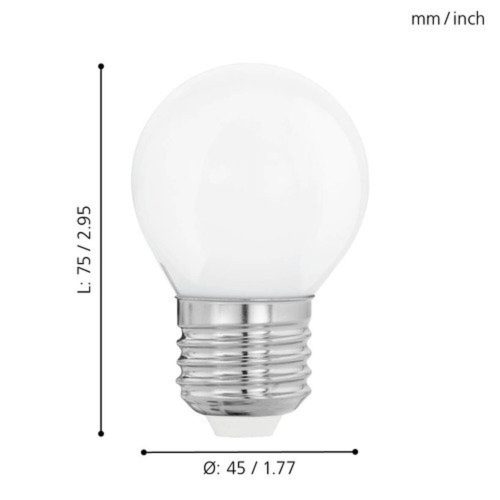 EGLO , 11605 , LEDE27 , fényforrás , 2700 K , E27 , 1X4W , opál