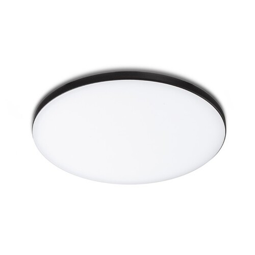 Rendl R13587 BJORK LED mennyezeti lámpa kör alakú, vékony fekete/fehér, 3000K, gipszkarton álmennyezetbe, állítható rögzítőrugók, 230V