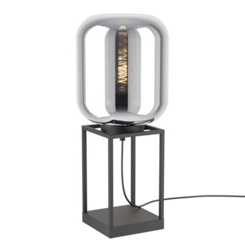 EGLO , 39988 , BULCIAGO , asztali lámpa , E27 , 1X40W , IP20 , fekete-átlátszó