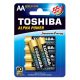 Ceruzaelem AA (LR6) , 1.5 Volt , 6 darab , tartós , elem , Alpha Power , TOSHIBA