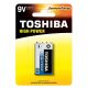 Elem 6LR61 , 9 Volt , 1 darab , tartós , elem , High Power , TOSHIBA