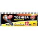 Ceruzaelem AAA (LR03) , 1.5 Volt , 12 darab , tartós , elem , High Power , TOSHIBA