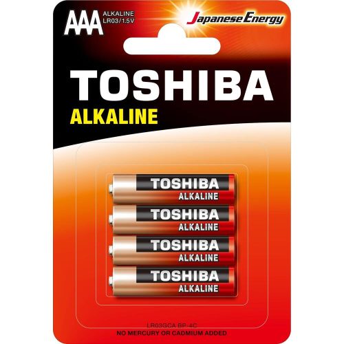 Ceruzaelem AAA (LR03) , 1.5 Volt , 4 darab , tartós , elem , Red Alkaline , TOSHIBA