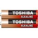 Ceruzaelem AAA (LR03) , 1.5 Volt , 2 darab , tartós , elem , Red Alkaline , TOSHIBA