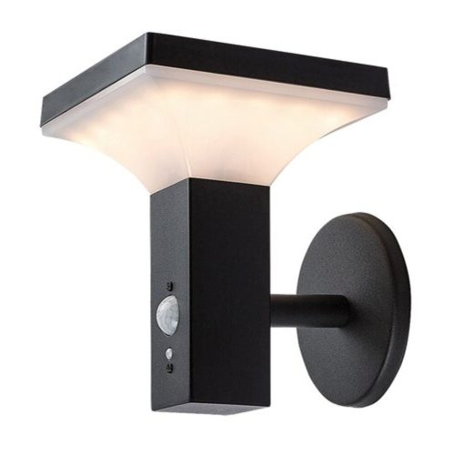 Rábalux , 77044 , Geleen , Napelemes lámpa , fekete , IP44 , 3000K , 4W