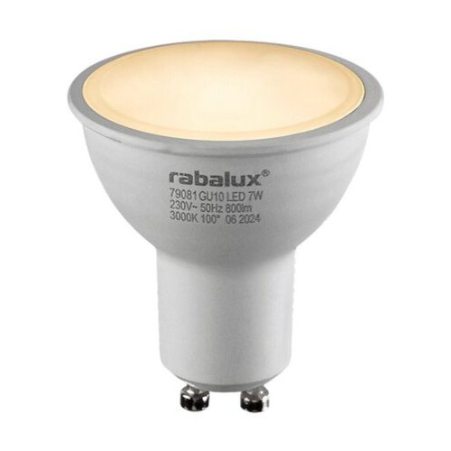 Rábalux , 79081 , SMD-LED , LED izzó , fehér , IP20 , GU10 , 3000K , 7W