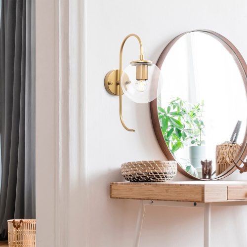 Opviq , 942FLG2127 , Jewel - 10560 , Fényes arany Színű , Fali lámpa , E14