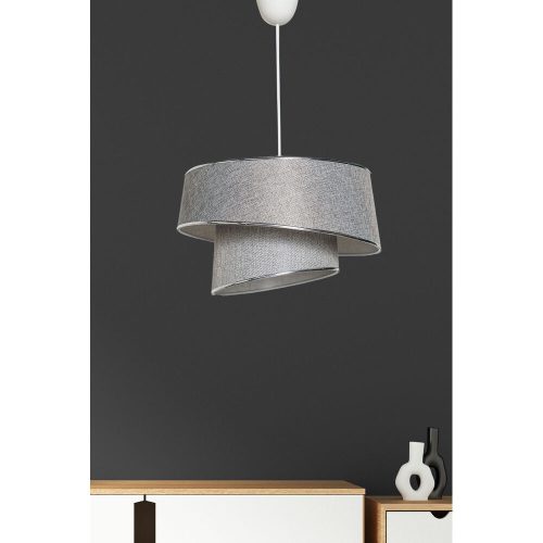 Opviq , 390FLH1632 , Barette - Silver, Grey , Szürke 
Ezüst Színű , Csillár , E27