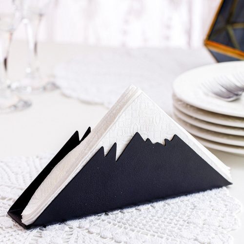 Elegáns fekete fém szalvétatartó | 21 x 4 x 8 cm, 100% fém
