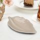 Elegáns, 13 cm-es kerámia élelmiszer-bemutató tányér, krém