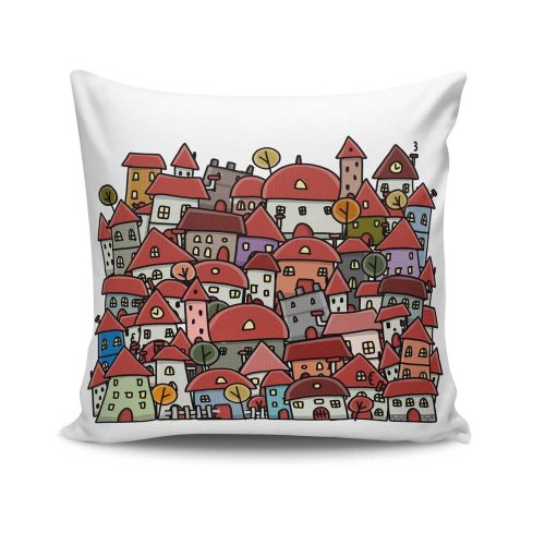 Stílusos 43x43 cm-es párnahuzat, pamut-poliészter keverék, mosható