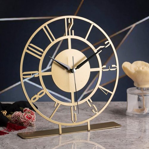 Elegáns arany dekoratív óra, 25 cm, fém, csendes