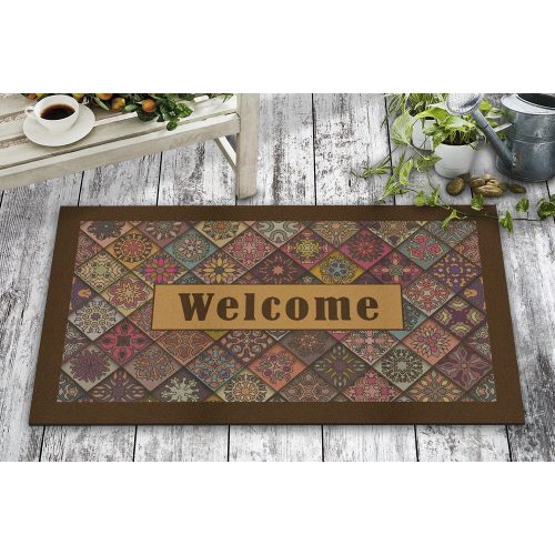 Tartós PVC lábtörlő, 45 x 70 cm | 50% nem szőtt filc