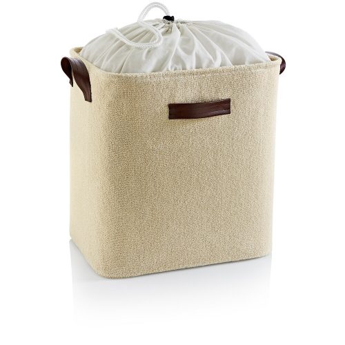 Elegáns krémes filc kosár, 55 l, 100% frottír, 40x50x30