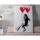 Banksy dekoratív vászonfestmény, 50x70 cm, keretezett
