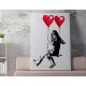 Banksy dekoratív vászonfestmény, 50x70 cm, keretezett