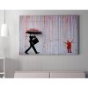 Színes Rain Canvas Art by Banksy, 50x70 cm, keretben