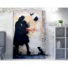 Banksy dekoratív vászonfestmény, 70x100 cm, keretezett