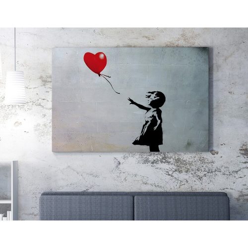 Lány Balloon Canvas Art by Banksy, 70x100 cm