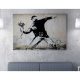 Banksy dekoratív vászonfestmény, 70x100 cm, keretezett