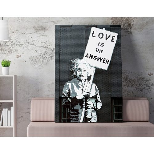 Banksy dekoratív vászonfestmény, 70x100 cm, keretezett