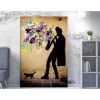 Banksy dekoratív vászonfestmény, 70x100 cm, keretezett