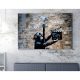 Banksy dekoratív vászonfestmény, 70x100 cm, keretezett