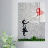 Banksy Tempered Glass Art, 30x45 cm, 4mm vastag