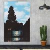 René Magritte dekoratív vászonfestmény, 45x70 cm, Velúr