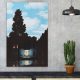 René Magritte dekoratív vászonfestmény, 45x70 cm, Velúr