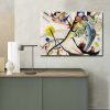 Kandinsky kék szegmensű vászonképe, 70x100 cm, velúr