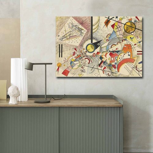 Kandinsky dekoratív vászonfestmény, 70x100 cm, Velúr