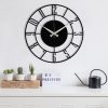 Elegáns fekete fém falióra, 48 cm | 100% fém, 1,2 mm