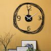 Elegáns fekete fém falióra, 48 cm | 100% fém, 1,2 mm