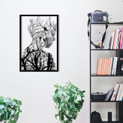 Elegáns fekete fém faltartozék, 42 ​​x 62 cm | Tartós 1,2 mm