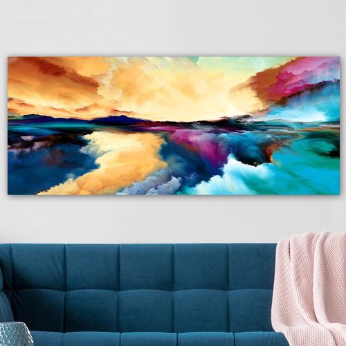 Elegáns vászonfestmény, 50 x 120 cm, 100% fa keret