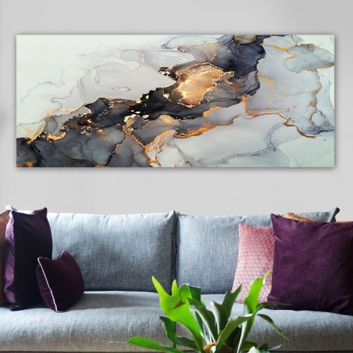 Elegáns vászonfestmény, 50 x 120 cm, 100% fa keret