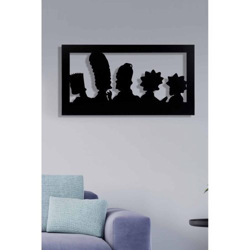 Dekoratív LED világítás, 42x80 cm, fekete MDF alap