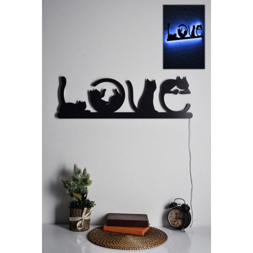 Kék LED díszvilágítás, 70 x 22 cm, Falra szerelhető