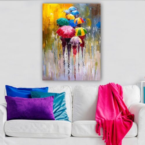 Elegáns vászonfestmény, 70x100 cm, 100% fa keret