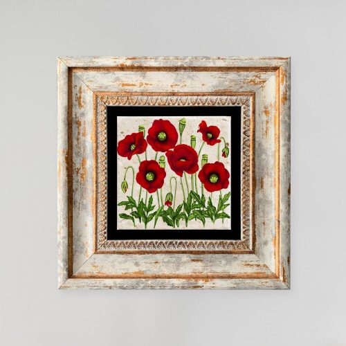 Keretes dekoratív festmény, 20x20 cm, 100% kő és fa
