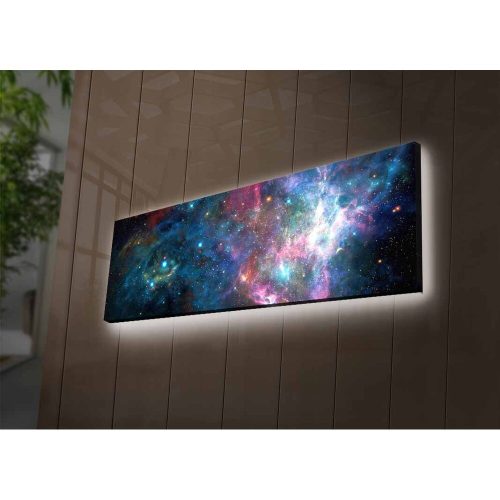 LED-es világítóvászon festmény, 30x90 cm, Velúr, Fakeret