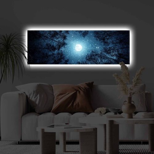 LED-es világítóvászon festmény, 30x90 cm, fakeret