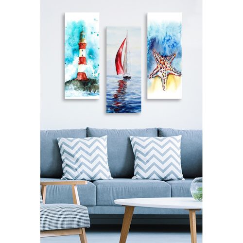 Dekoratív MDF festőkészlet (3 db) - 100% MDF, 70 x 50 cm