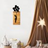 Elegáns fekete fa faltartozék, 30 x 86 cm | 50% fa és fém | Egyedi design modern dekorációhoz