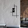 Elegáns fekete fém falióra, 49 x 30 cm | Csendes mechanizmus, 100% fém, tökéletes otthoni dekorációhoz