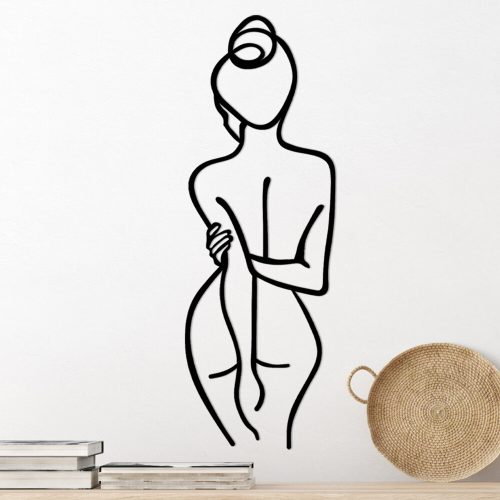 Fekete fém faltartozék | 100% fém, 72 x 26 cm | Egyedi design modern dekorációhoz