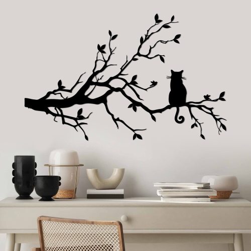 Elegáns fekete fém faltartozék, 80 x 50 cm | 100% fém, 1,5 mm vastag | Tökéletes otthoni dekorációhoz
